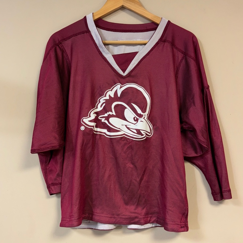 Kid’s Hockey Jersey UD Blue Hens Youth Small Medium Burgundy White Reversible